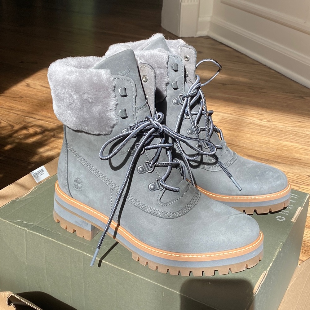Timberland 6in WP shearlingboot medium grey nubuck